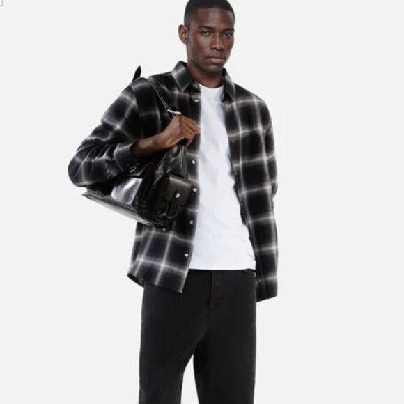 $315 Men’s The Kooples Black plaid Shirt NWT XL - Picture 3 of 8